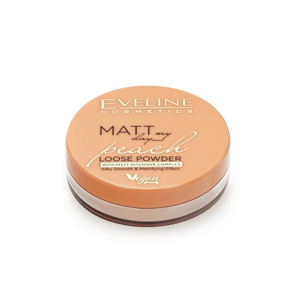 Транспарентная матирующая пудра с шелком Matt My Day Loose Powder персик, 6 г Eveline Cosmetics - фото №14