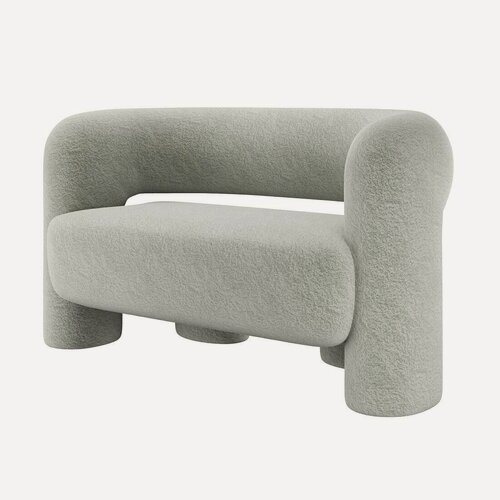 Изображение товара Диван ZAMPA, двухместный, без механизма, 1390х780х780, светло-серый FLUFFY 07