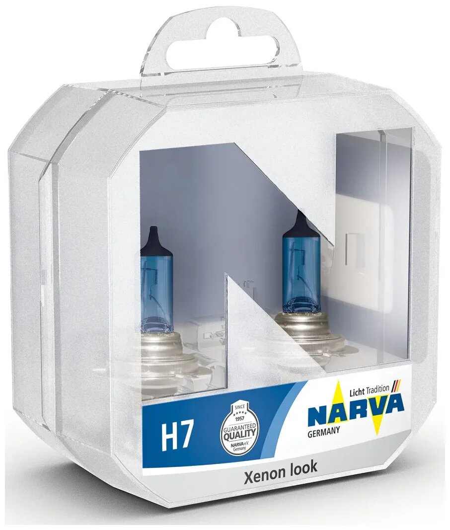 NARVA Лампы галогенные Narva Xenon White, H7, 4500K, 55W, коробка, 2 шт 48607