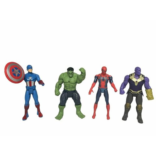 Набор Супергерои Марвел Капитан Америка, Танос, Халк, Человек Паук
