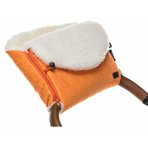 Муфта меховая для коляски Polare Bianco Оранжевый