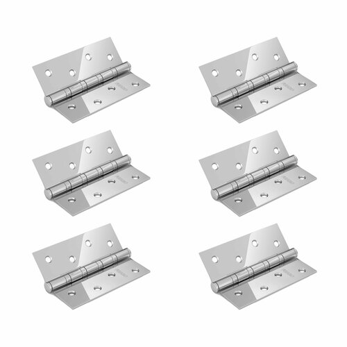 фото Петля универсальная fuaro (фуаро) in4400u-bl cp (4bb/bl 100x75x2,5), хром, упаковка блистер (комплект 6 штук)
