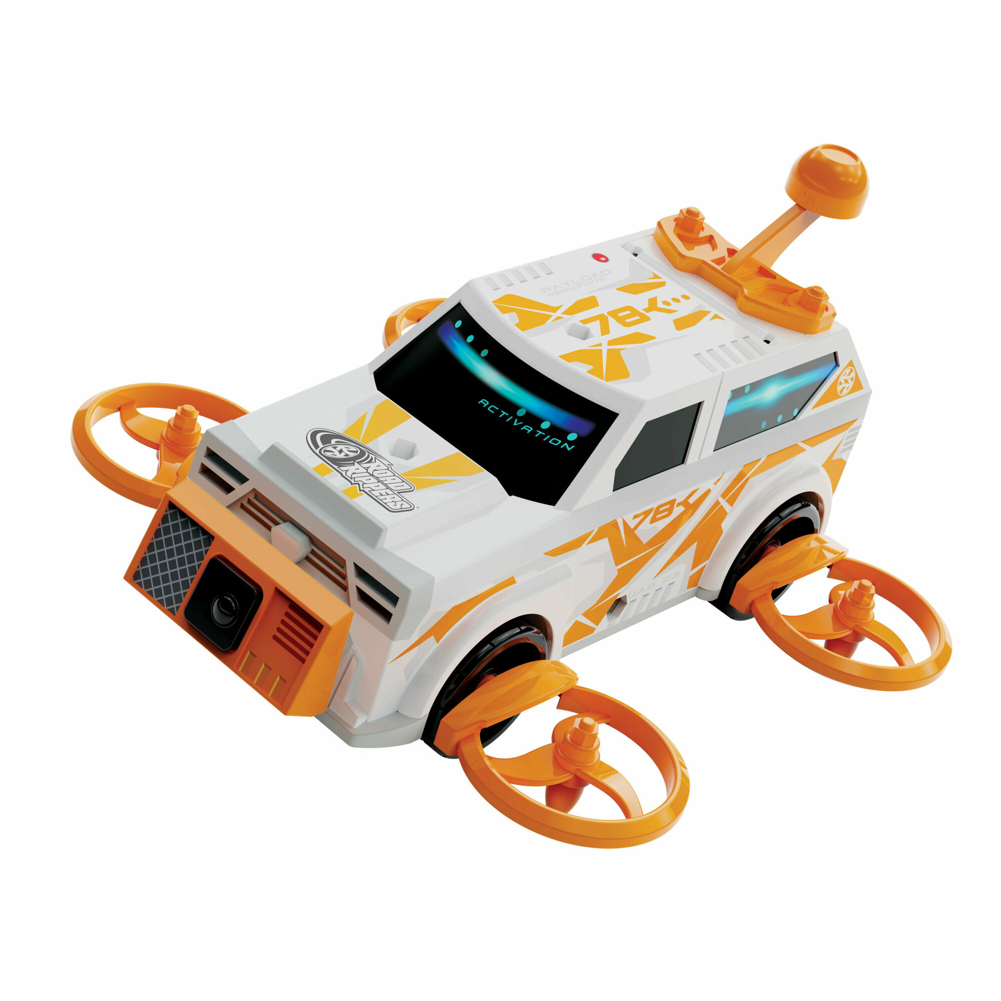 Гоночная машинка NIKKO What's In the Trunk Drone Racer, белая, оранжевая, 6-месячный