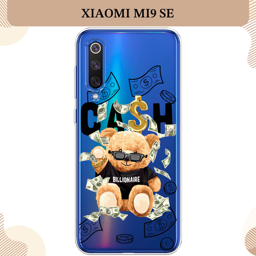 Силиконовый чехол Cash медвежонка на Xiaomi Mi9 SE / Сяоми Mi 9 SE, прозрачный