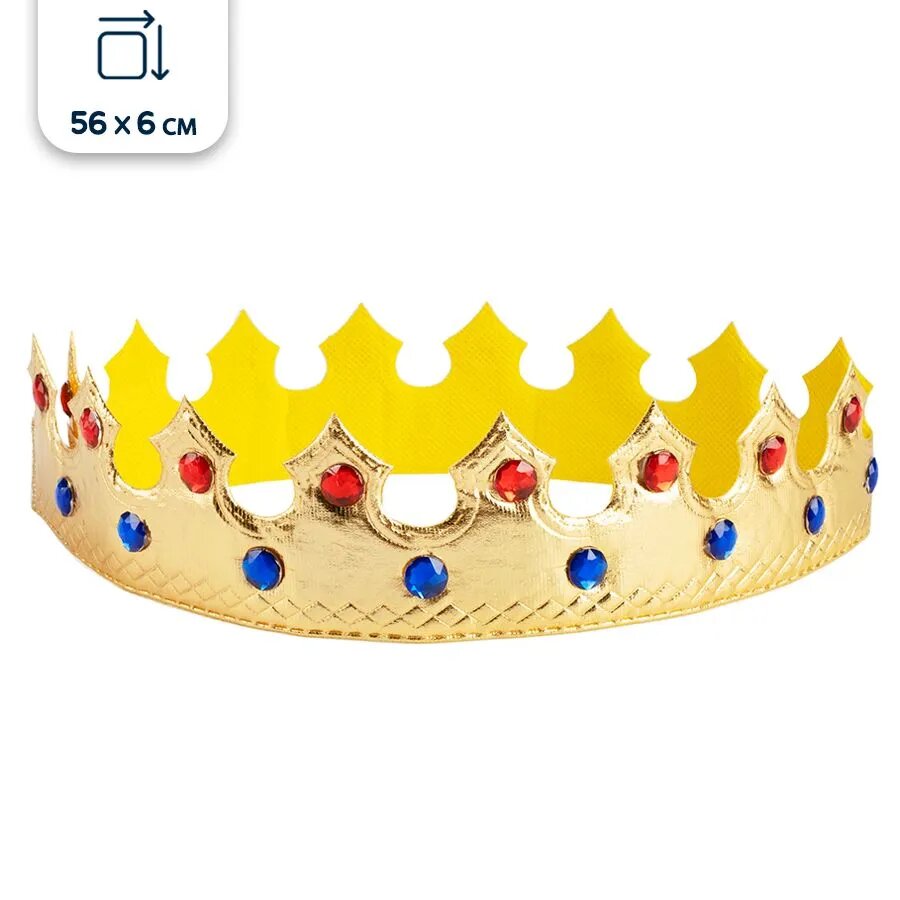 Корона принца, тканевая, золотая, 56х6 см