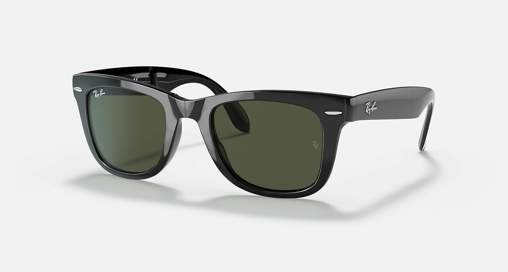 фото Солнцезащитные очки унисекс, квадратные RAY-BAN с чехлом, линзы зеленые RB4105-601/54-20