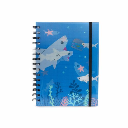 Блокнот Maxleo Акула и бургер Синий