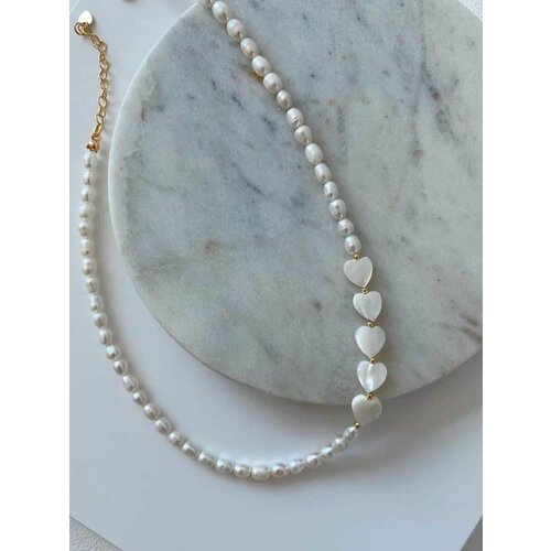 Колье MOON SOUL, перламутр, длина 35 см, белый в золоте