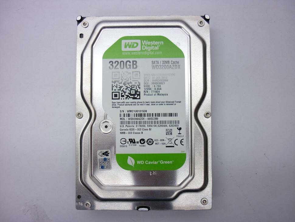 Жесткий диск 3.5" SATA 320GB WD Caviar Green