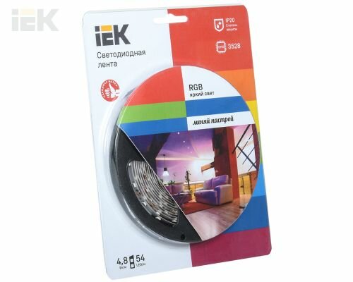 Светодиодная лента IEK 5м блистер LSR-3528RGB54-4.8-IP20-12V IEK-eco, 2 шт