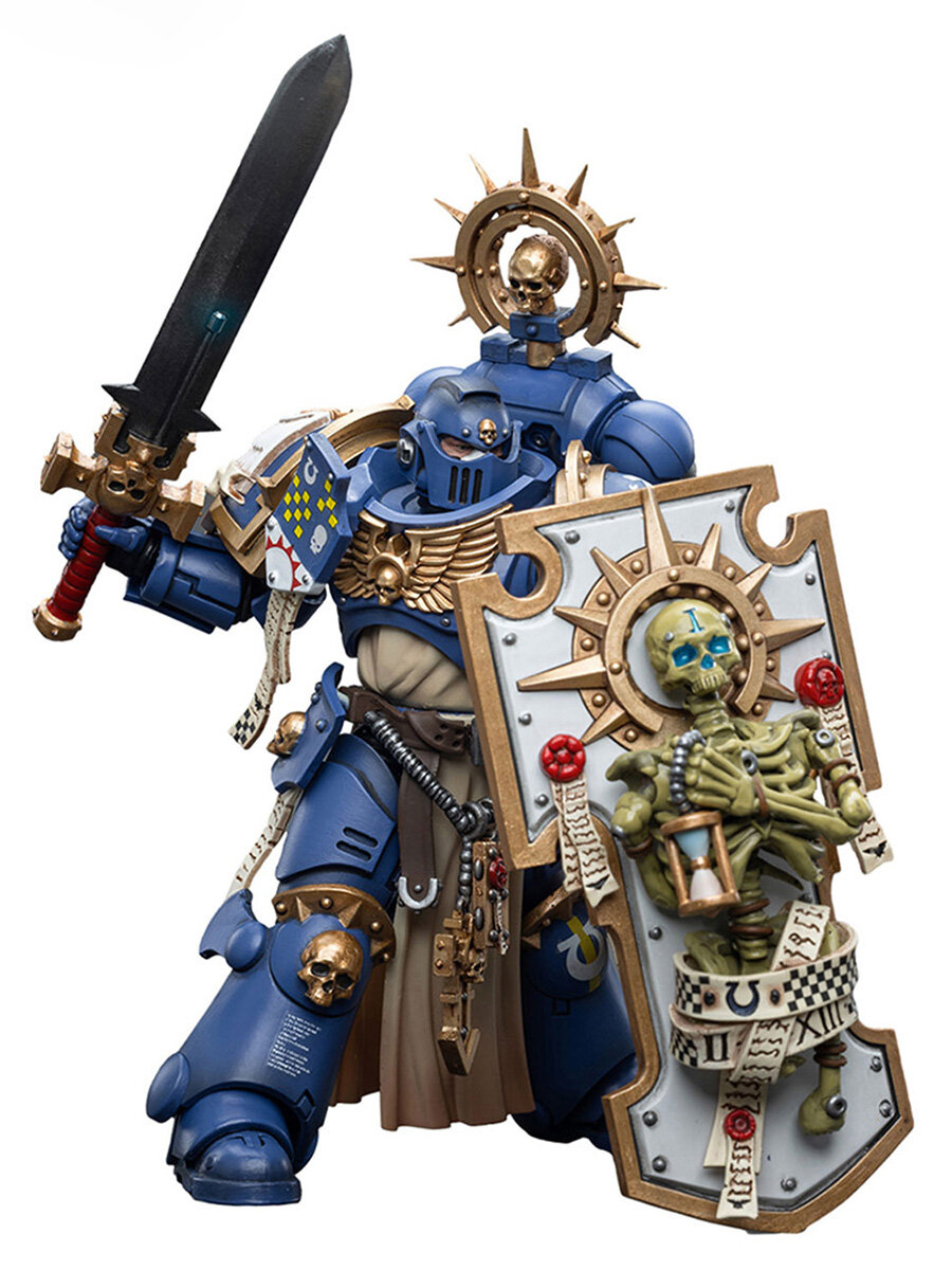 Фигурка JOYTOY Warhammer 40K Ultramarines Primaris Captain with Relic Shield and Power Sword 1:18