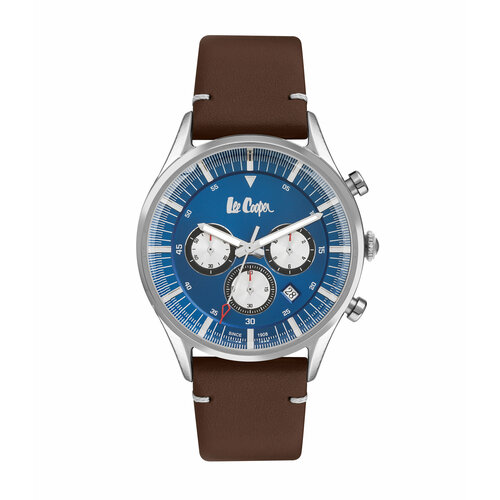 фото Наручные часы lee cooper, серебряный, синий