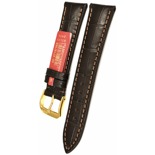 Ремешок Rios1931, фактура под рептилию, тиснение, полуглянцевая, матовая, коричневый