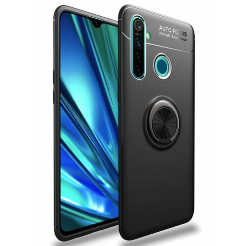 Brodef Revolve Силиконовый чехол с кольцом для Realme 5 / Realme C3 Черный brodef revolve силиконовый чехол с кольцом для honor 50 синий