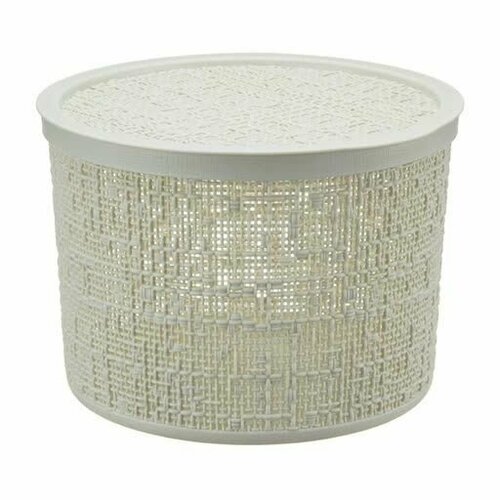 Коробка бязь с крышкой 4л белый ротанг D22cм