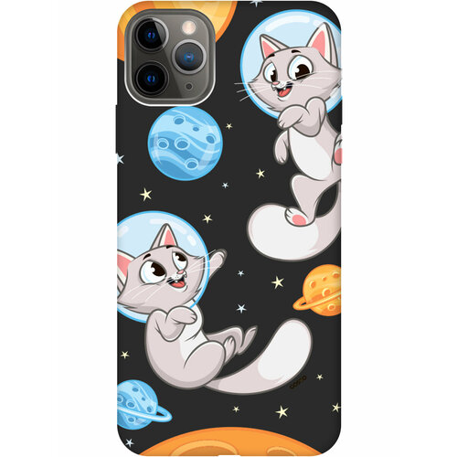 Силиконовый чехол на Apple iPhone 11 Pro Max / Эпл Айфон 11 Про Макс с рисунком CosmoCats Soft Touch черный силиконовый чехол на apple iphone 11 эпл айфон 11 с рисунком cosmocats soft touch черный