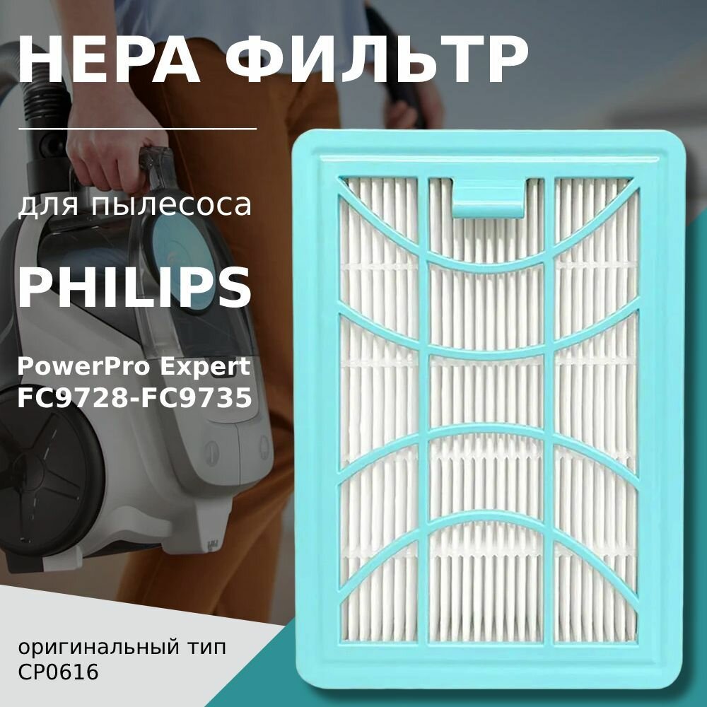 фото HEPA фильтр для пылесоса Philips PowerPro Expert FC9728, FC9730, FC9731, FC9732, FC9733, FC9734, FC9735