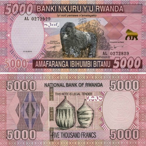 Руанда 5000 франков 2014 руанда 5000 франков 2014 г горилла в национальном парке вулканов unc