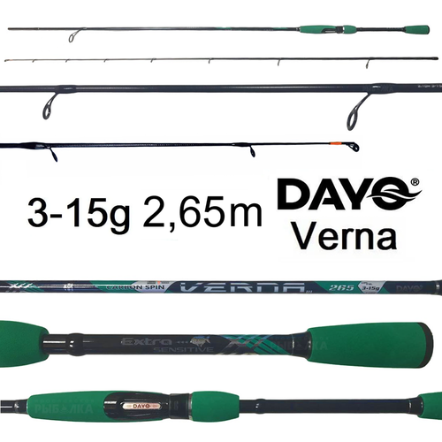 спиннинг daiwa infinity q jigger 702 ulfs тест 3 15гр 2 14м Спиннинг Dayo VERNA, тест 3-15гр, 265см