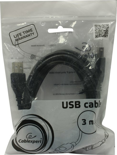 Кабель USB 2.0 AM-BM 3.0м Pro Gembird CCF-USB2-AMBM-10 феррит. кольцо черный - фото №18