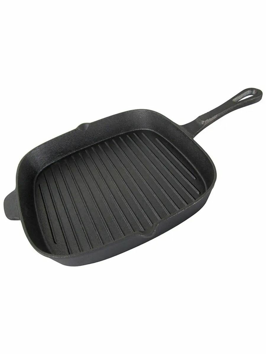 фото Сковорода-гриль чугунная квадратная, 26х26см