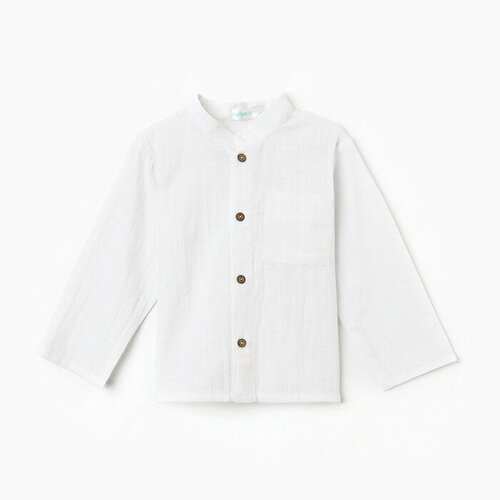 Рубашка Kaftan, размер 98/104, белый лонгслив kaftan размер 98 104 белый черный
