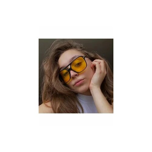 фото Солнцезащитные очки очки квадратные желтые, желтый китай