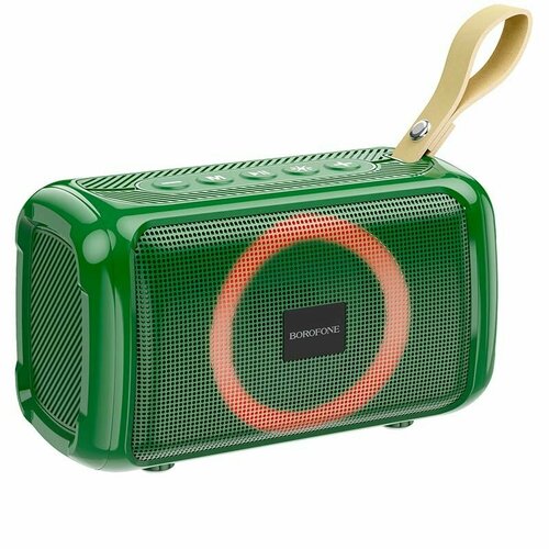 портативная акустика borofone br17 red Портативная колонка Borofone BR17 (Bluetooth/USB/TF/FM/AUX/5Вт) темно-зеленая