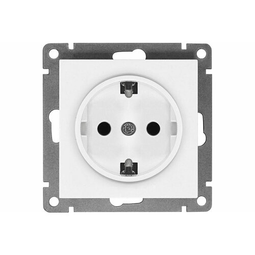 Одноместная розетка UNIVersal серия афина с/з, с/у, 16а, 220в, белая еврослот A0028