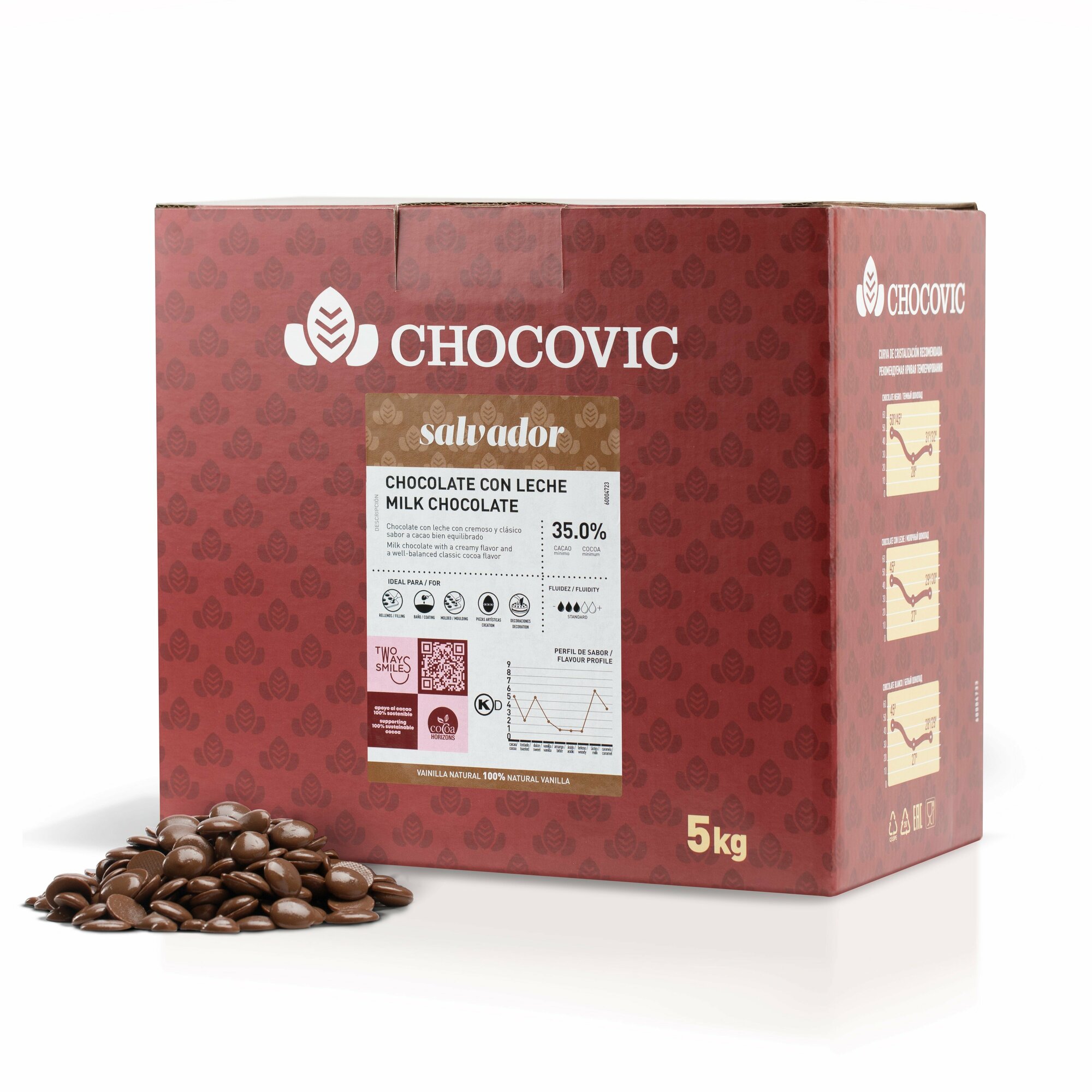 Молочный шоколад Chocovic Salvador 35% (5 кг)