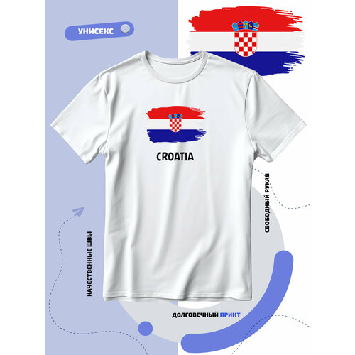 croatia Футболка SMAIL-P с флагом Хорватии-Croatia, размер S, белый