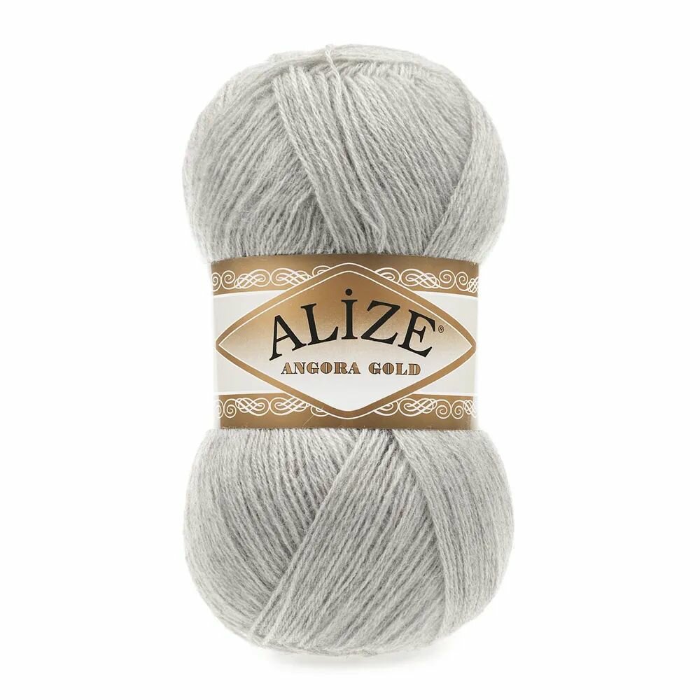 Пряжа Alize Angora Gold пепельный (652), 80%акрил/20%шерсть, 550м, 100г, 3шт