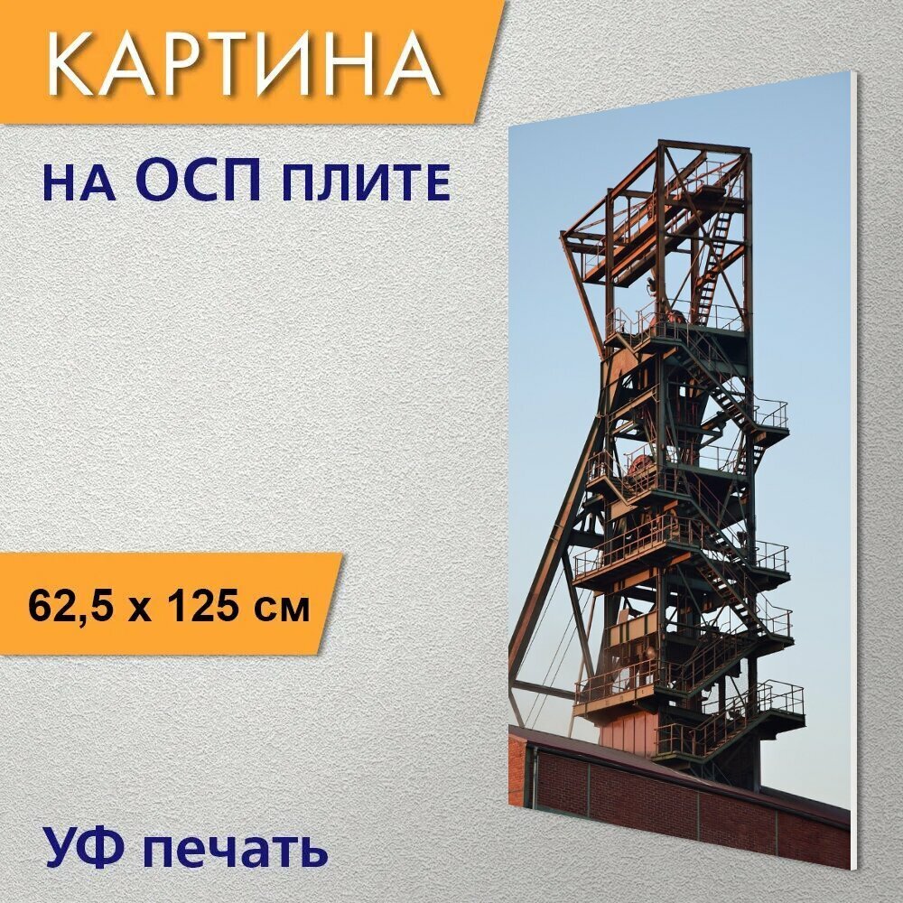 Вертикальная картина на ОСП "Копром, вечернее солнце, система залива" 62x125 см. для интерьериа