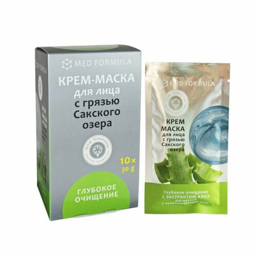 Дом Природы Крем-маска Глубокое очищение с грязью Сакского озера, 30 г дом природы шампунь натуральный с грязью сакского озера и с березовым дегтем 250 мл