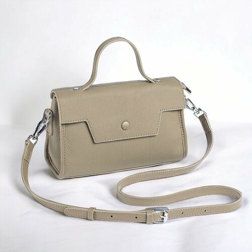 фото Сумка кросс-боди evangelina may bagbeg2063, фактура зернистая, матовая, бежевый