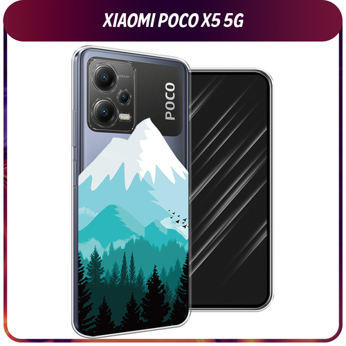 Силиконовый чехол на Xiaomi Poco X5 5G / Сяоми Поко X5 5G Синяя снежная гора, прозрачный силиконовый чехол на xiaomi poco x5 5g сяоми поко x5 5g капли на стекле