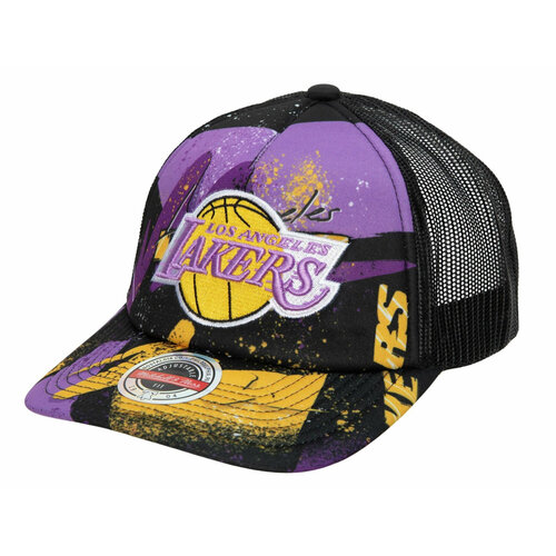 фото Бейсболка mitchell & ness hyper trucker snapback los angeles lakers, размер 54-60, черный