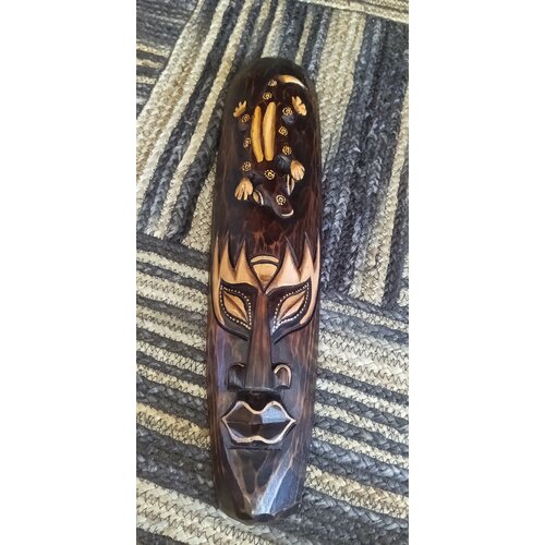 Маска-панно деревянная, декоративная, настенная, 50/15 см + брелок в подарок