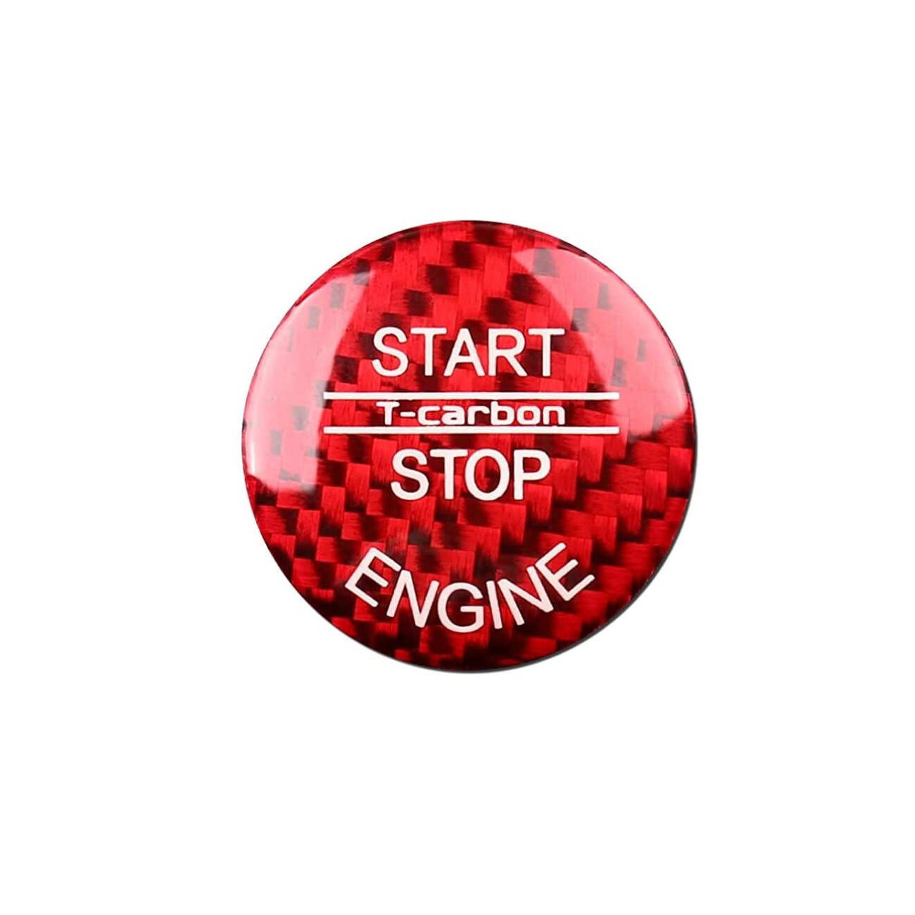 Накладка на кнопку Stop/Start для BMW (карбон красный) 25 мм