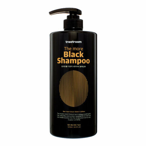 Treatroom The More Black Shampoo Шампунь для волос против седины с с экстрактом пивных дрожжей, биотином и кофеином 1010мл