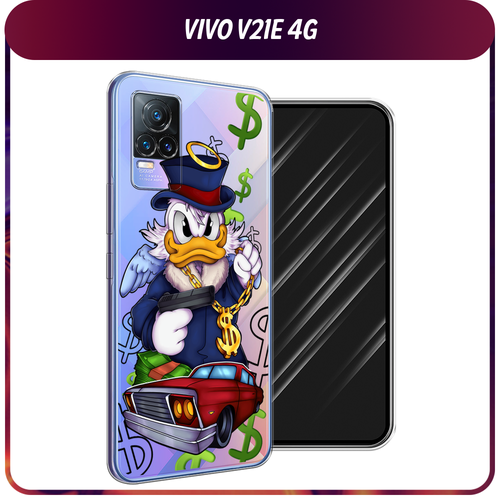 Силиконовый чехол на Vivo V21e 4G / Виво V21e 4G Scrooge McDuck with a Gold Chain, прозрачный силиконовый чехол на vivo v21e 4g виво v21e 4g