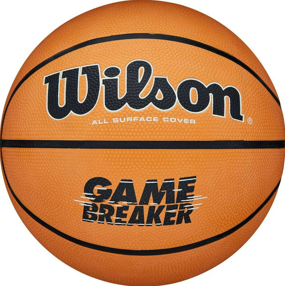 Мяч баскетбольный WILSON GAMBREAKER BSKT OR, WTB0050XB7, размер 7, резина, бутиловая камера, оранжевый-черный