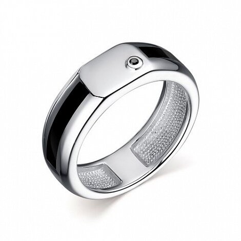 Кольцо Diamant online, серебро, 925 проба, бриллиант, эмаль