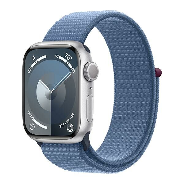 Apple Watch Series 9 GPS 45mm Aluminium Case with Silver/Winter Blue Sport Loop (MR9F3)