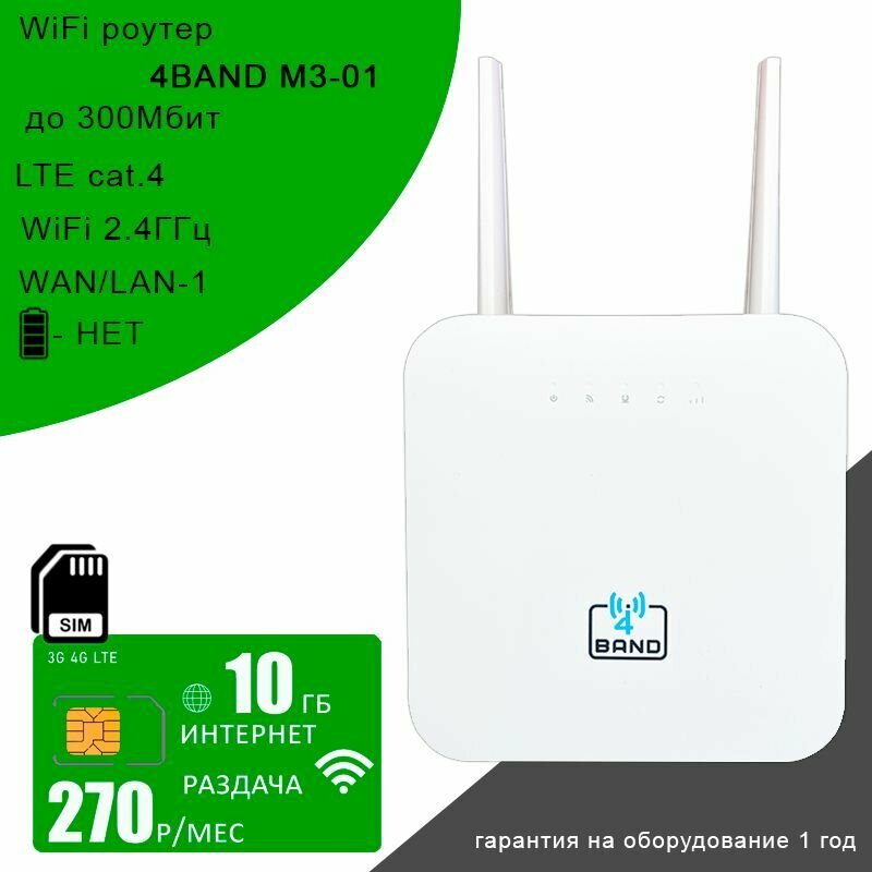 Wi-Fi роутер M3-01 (OLAX AX-6) + сим какрта с интернетом и раздачей 10ГБ за 270р/мес