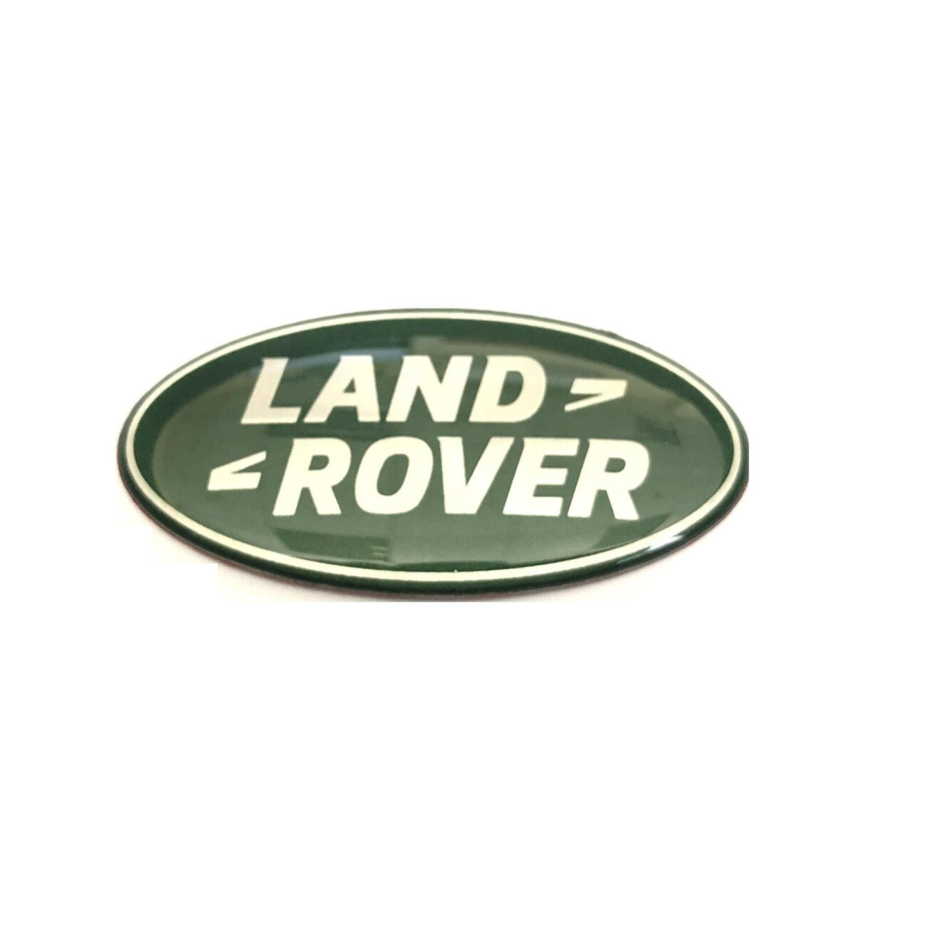 Эмблема Land Rover зеленая с серебристой надписью