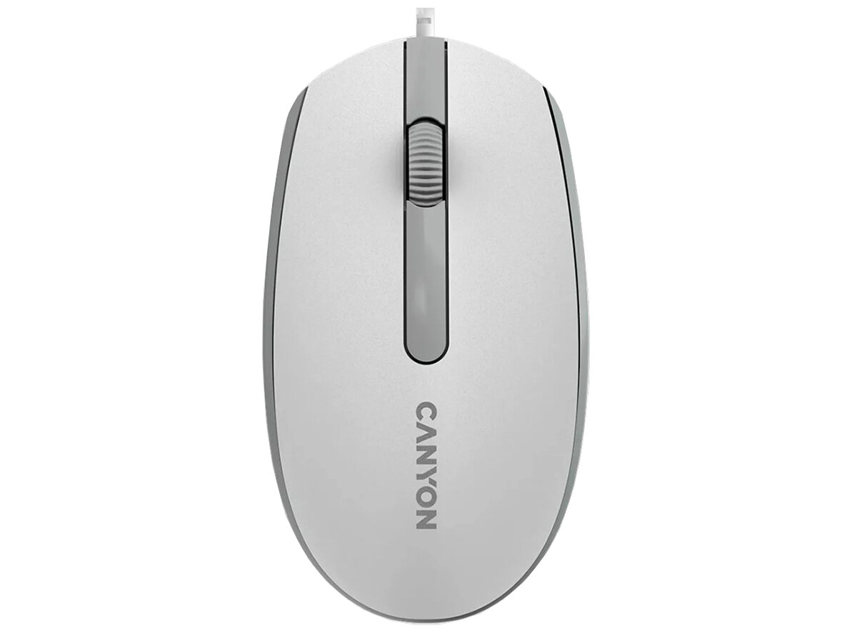 Мышь проводная Canyon M-10, 1000dpi, Белый/Серый (White Gray) CNE-CMS10WG