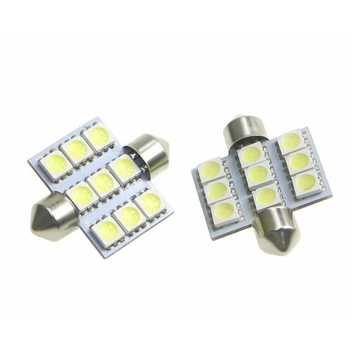 Лампа светодиодная ORION 12V C5W-SV858 T1136mm 9 светодиодов диод 5050SMD подсветка салона LED 2шт 299₽
