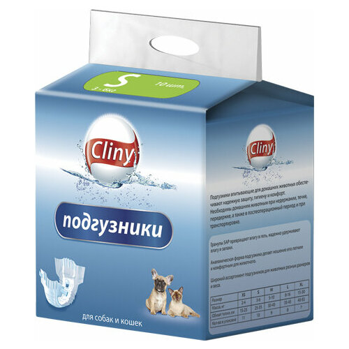 Экопром Cliny K202 Подгузники для собак и кошек S 3-6кг 10шт экопром cliny k202 подгузники д собак и кошек s 3 6кг 10шт