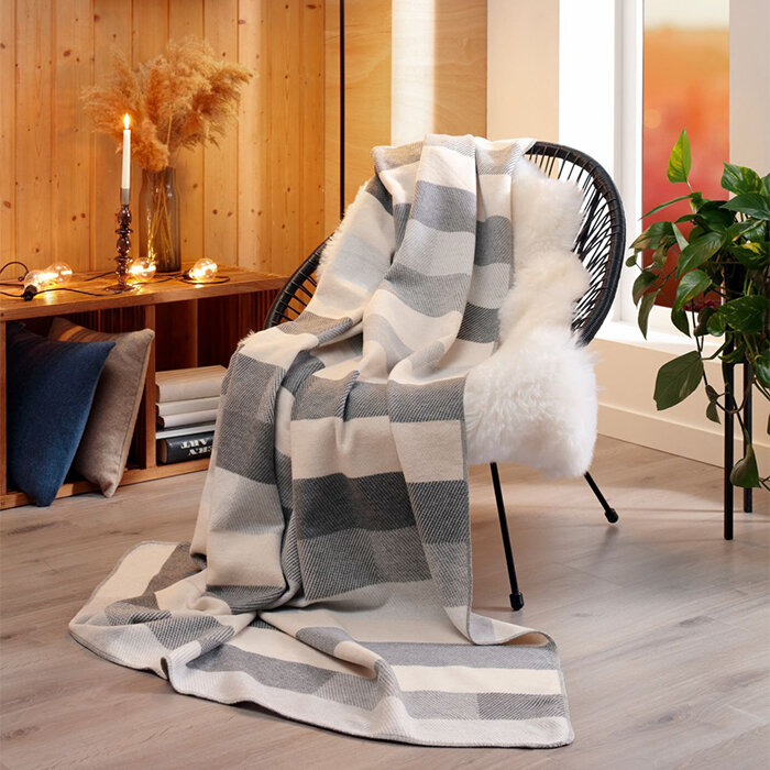 фото Плед Biederlack Interlocked Grey 150x200 см